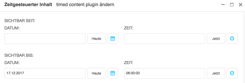 Plugin »Zeitgesteuerter Inhalt«