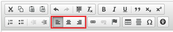Screenshot Bearbeiten-Buttons des CKEditors, Textausrichtung rot umrandet hervorgehoben