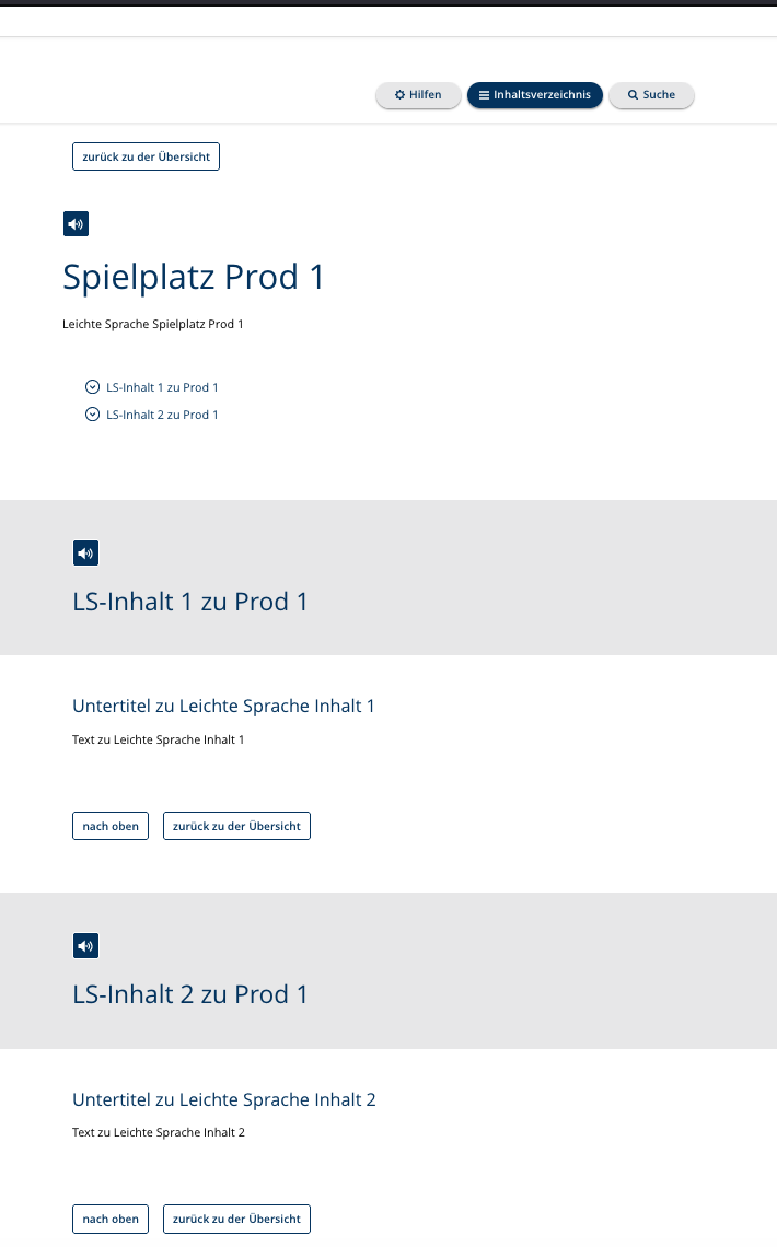 Übersichtsseite