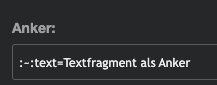 Screenshot Anker-Feld im 018 Text mit Link-Liste