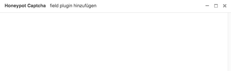 Das Honeypot-Captcha hat keine weiteren Einstellmöglichkeiten