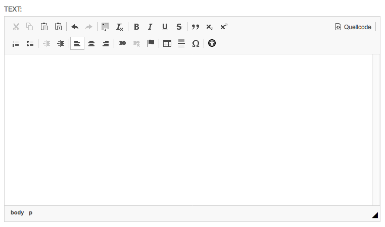 Ein leeres CKEditor-Fenster