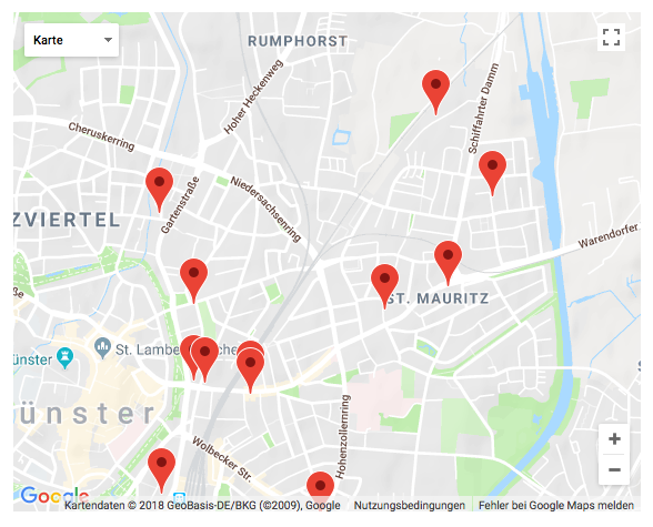 Mehrere Orte im Plugin (google maps) Karte